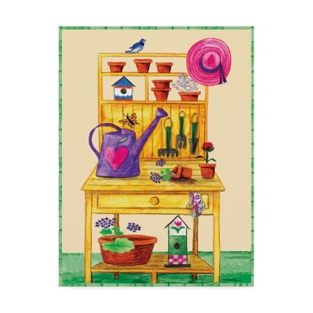 Trademark Fine Art Cheryl Bartley 'Garden Bench Equipment' Canvas Art, 24x32 ALI41136-C2432GG